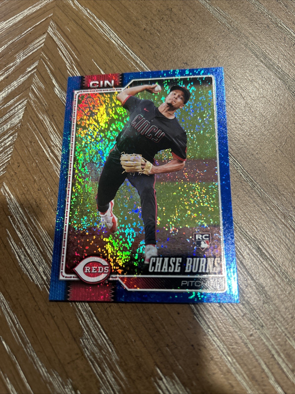 2026 Topps Series 1 Chase Burns Blue Rainbow Foil /150 #312