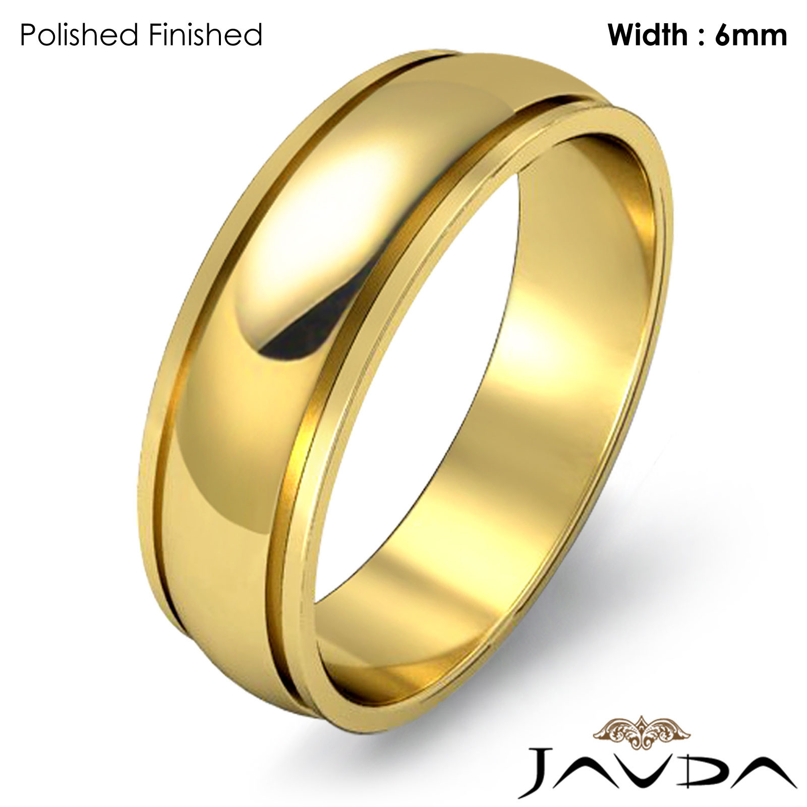 Wedding Band 6mm Women Solid Dome Step Plain Ring 18k Yellow Gold 5.2g Sz 4-4.75-image