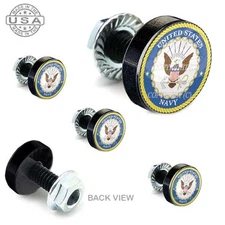 5 Black Aluminum Motorcycle Windshield Bolt Kit -  USN NAVY - 003