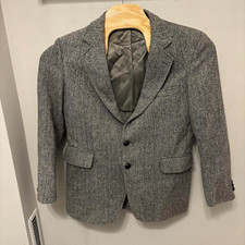 Vintage Harris Tweed Herringbone Sport Coat Size 44 See Measurements