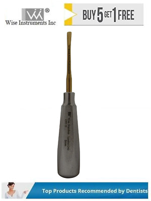 Wise Dental Elevator Luxating 5mm Curved, Titanium Nitride (Sharp Edge & Durable