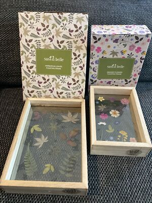 Sass and Belle gepresste Blumen & Blätter Schweberahmen X2