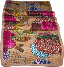 Table Runner Cotton 12" x 48" Floral Tapestry Boho Bohemian Colorful Coffee T...