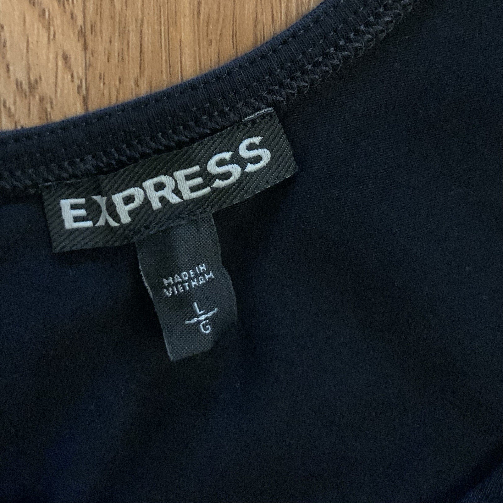 Woman’s Size Large Express Blouse, Black Scoop Ne… - image 3