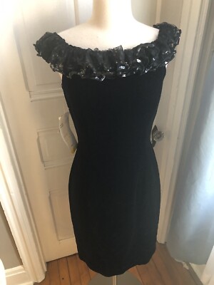 MORTON MILES FOR THE WARRENS BLACK PARTY DRESS-SIZE6-RUFFLED SPARKLING TOP-NWT!!