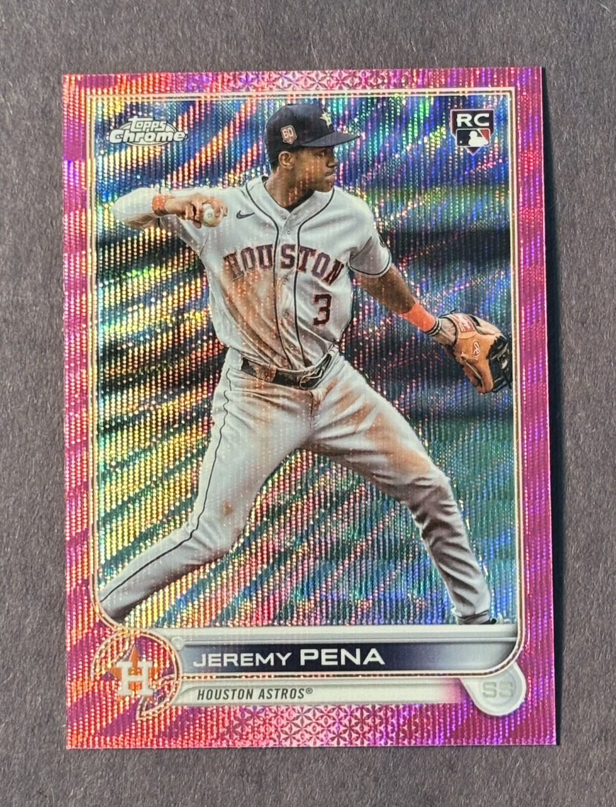 Jeremy Pena 2022 Topps Chrome Update RC USC136 Pink Wave Refractor ASTROS