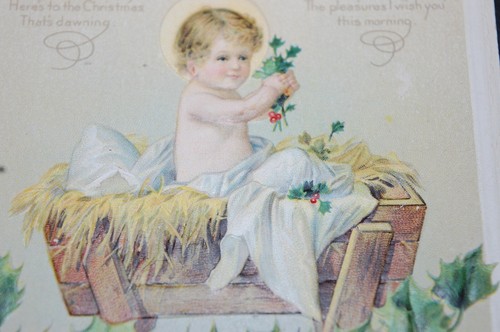 VINTAGE UNPOSTED CHRISTMAS CARD "HERE'S TO CHRISTMAS DAWNING" MADE IN USA - Picture 7 of 8