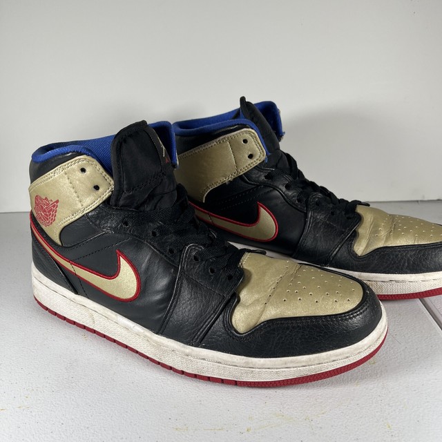 Size 9 - Jordan 1 Mid Black Gold Red 