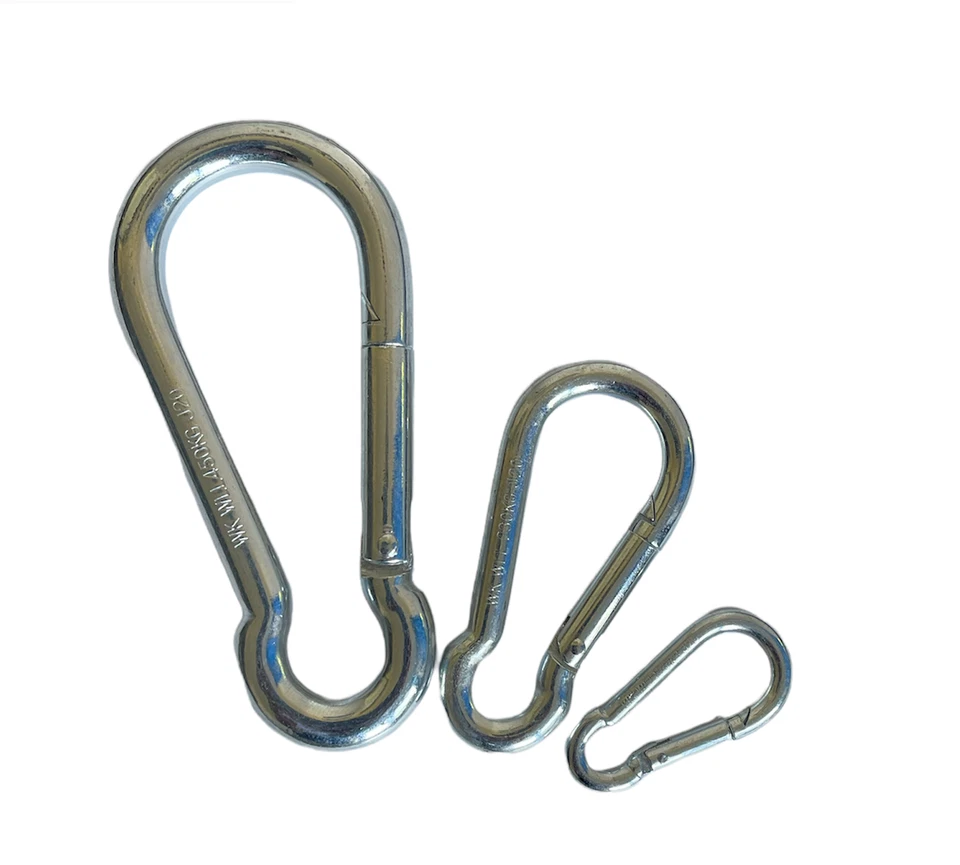 MARKENLOS Karabiner Haken Karabinerhaken Feuerwehrkarabiner 40-80 mm Schnapphaken Metall