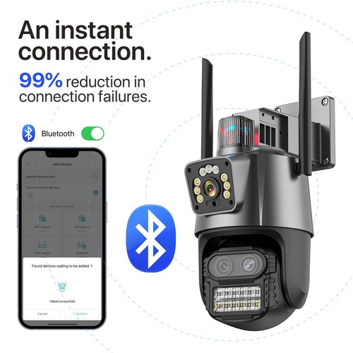 Home 9MP Three Lens WIFI IP Camera 4K HD Dual Screen PTZ Camera Auto Tracking - Picture 9 of 21