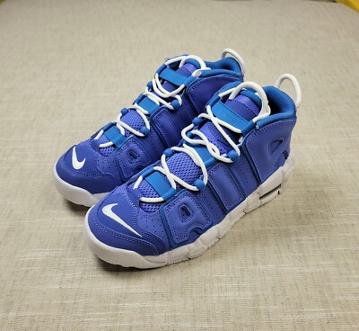 NIKE Air More Uptempo Shoe GS 7Y Kids Unisex Royal Blue White