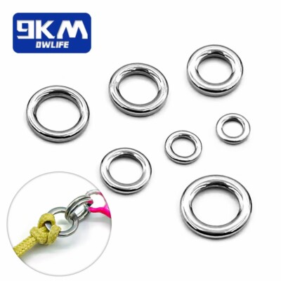 9KM 50Pcs Fishing Solid Rings Heavy Duty Seamless Lure Connector 150lbs ...