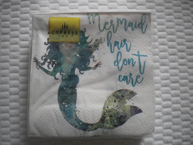 Cypress Home Cocktail Beverage Napkins ~ Mermaid 40 ct