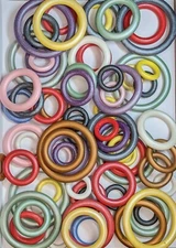 Wooden Rings Craft Mix Color Size Wood Loop Wooden Ring Jewelry 30 pcs BULK