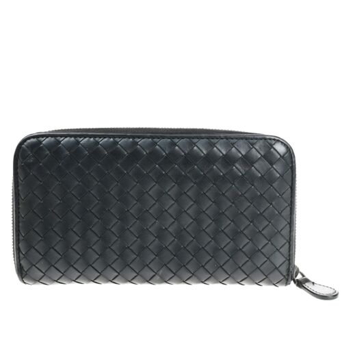 BOTTEGA VENETA Logo Intrecciato Larga Cremallera Alrededor Cartera Cuero Negro 68EC519 - Imagen 3 de 15