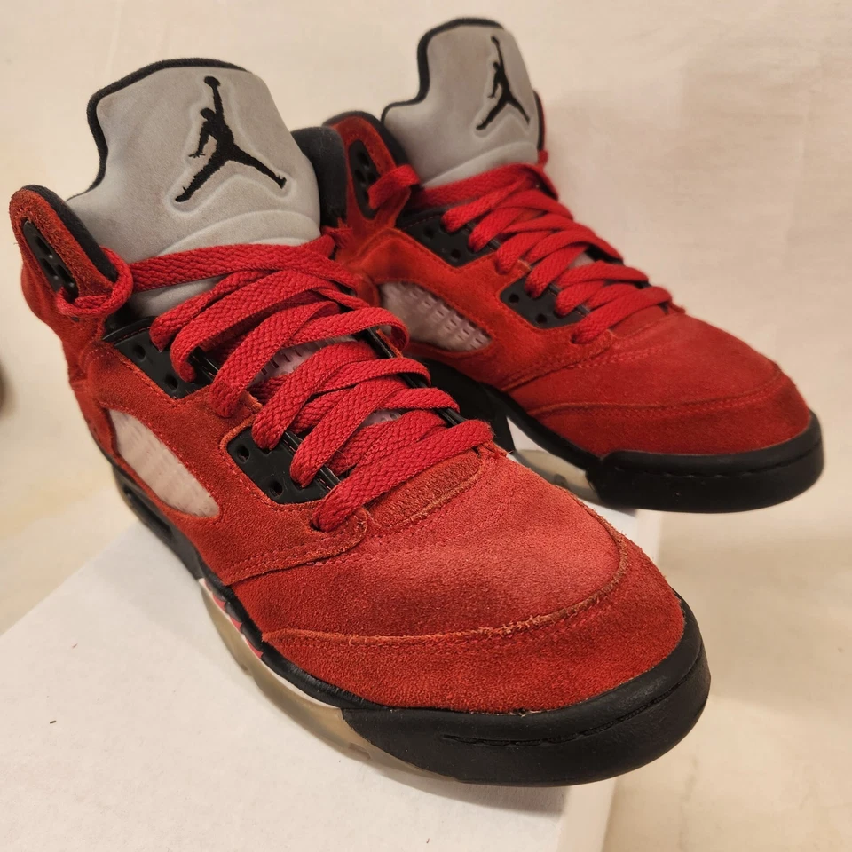 Nike Air Jordan 5 Retro Niños Talla 5Y Rojo Zapatos Atléticos Tenis 440888-600 Foto 2 de 4