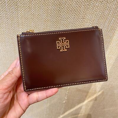 NWT Tory Burch Britten Zip card case 141065 IN Tempranilla | eBay