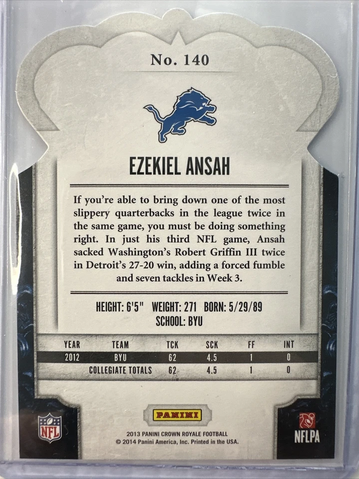 2013 Panini Crown Royale #140 Ezekiel Ansah Red (Die Cut Crown) #/99 - Image 2 of 3
