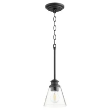 Quorum Dunbar 1 Light Pendant, Noir/Clear Seeded - 309-69