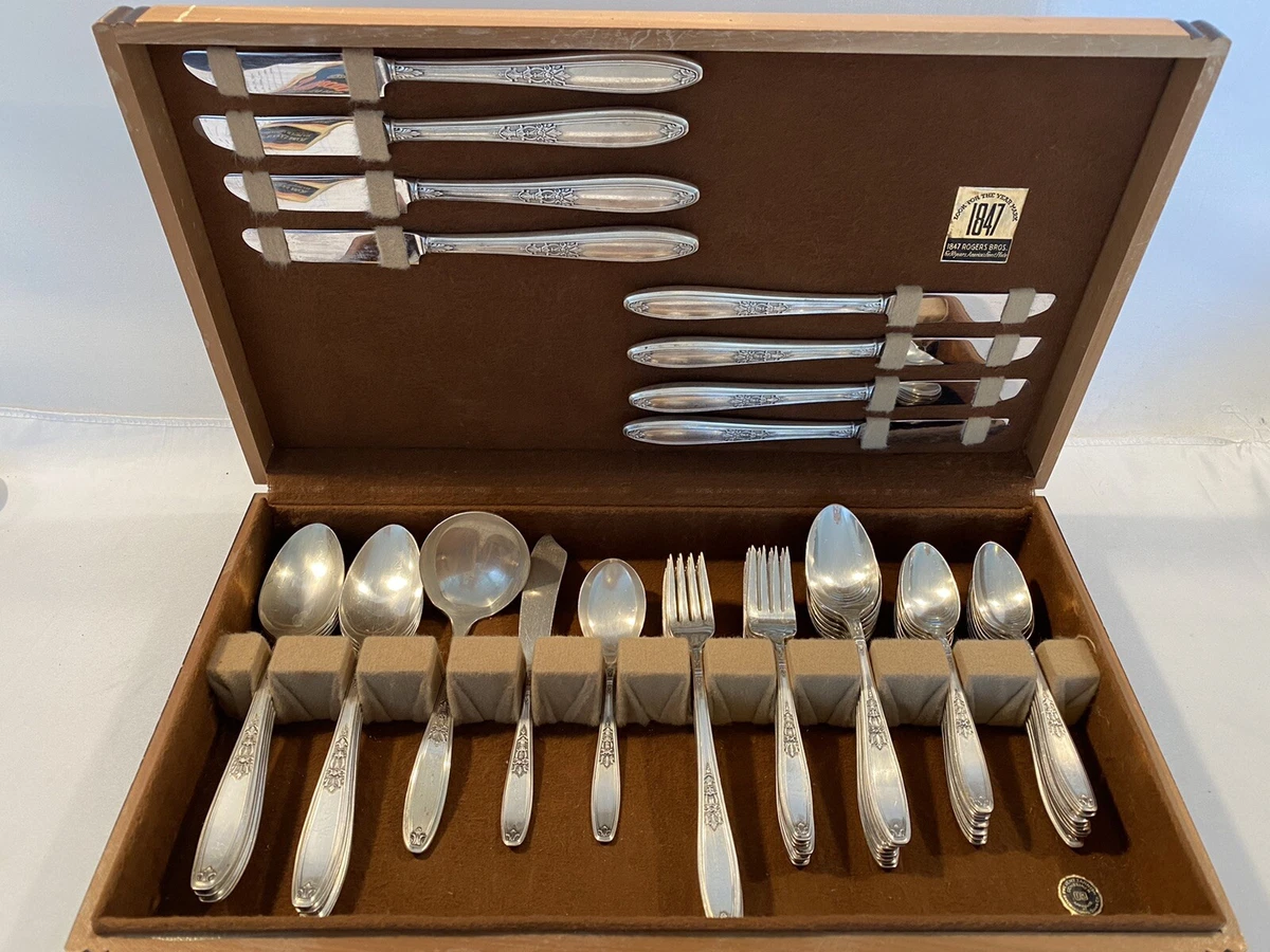 International Silver Co 59 Piece Silver Plated Silverware Set 1940s