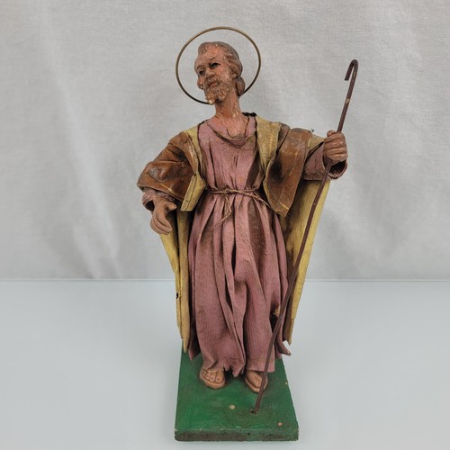 Paper Mache Italy Nativity Cartapesta Creche Figure Italian Joseph