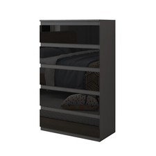 Kommode Kenji 5 Schubladen Hochglanz Schwarz Sideboard HTI-Living