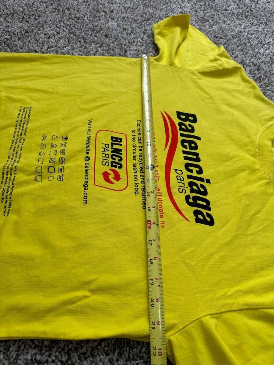 Balenciaga Men's Dry Cleaning T-shirt Yellow Size XS | eBay Balenciaga Men's Dry Cleaning T-shirt Yellow Size XS | eBay
