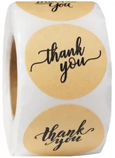 500 Pcs 1.5 Inch Adhesive Thank You Stickers for Small Business