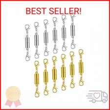 12 Pack Magnetic Necklace Clasps and Closures. Necklace Jewelry Extender with St