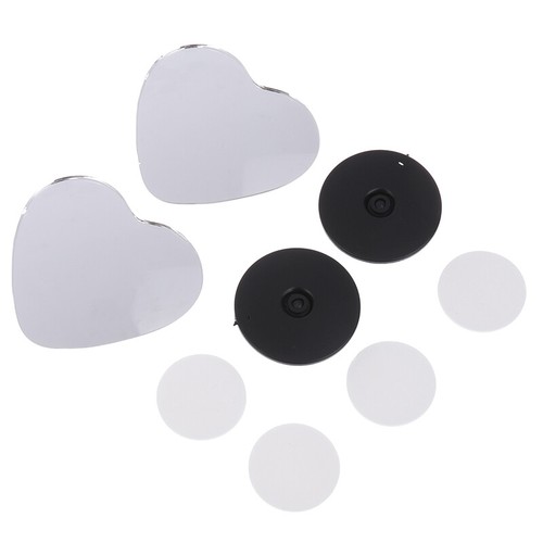 1 Pair Car Frameless Blind Spots Mirror Cute Heart Shape Side Mirror Rearview - Picture 8 of 11