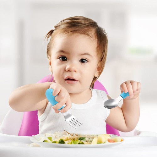Fork and Spoon Set Child Toddler Infants Eating Tableware Training Cutlery - Picture 7 of 12