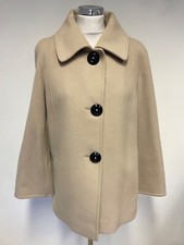 Viyella Beige Collared Long Sleeved Wool & Cashmere Blend Jacket Size 12