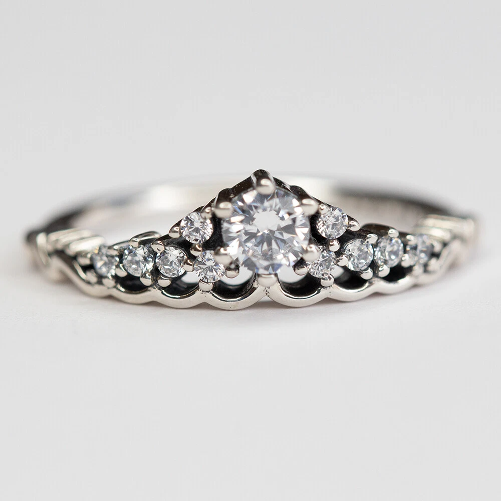 AUTHENTIC PANDORA FAIRYTALE TIARA WISHBON RING 196226CZ MULTIPLE SZ W HINGED BOX