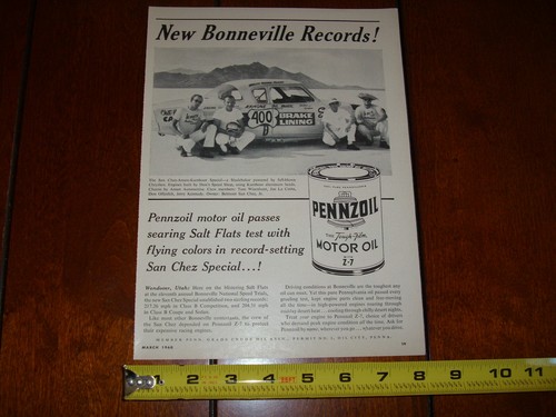 SALINAS STUDEBAKER BONNEVILLE PENNZOIL ANUNCIO ORIGINAL DE 1960 - Imagen 2 de 8