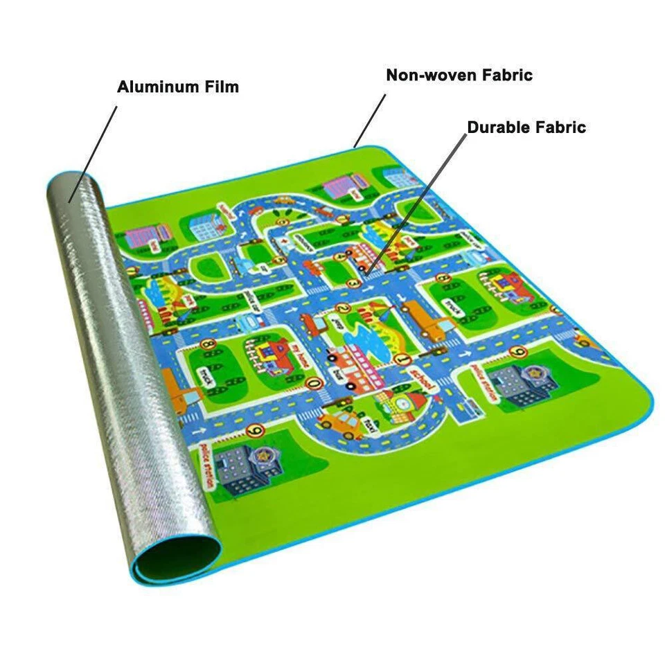 Large Kids Mat Carpet Playmat Rug City Life Carpet Educational Car Play Game Rug - image 4 of 4