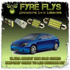 White LED interior lights package kit for 2005-07 Scion tC 6 pcs 3014 series SMD