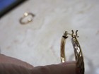 14K Yellow Gold Diamond-Cut Hoop Earrings 1" [E181] — photo 9