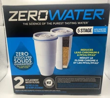 Zero Water 5 Stage Advanced Filtration 2 Pack Replacement Water Filters - NEW
