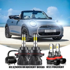 For Mini Cooper 2009 2010-2017 6000K LED Headlight+Fog Light Combo 4X Bulbs Kit