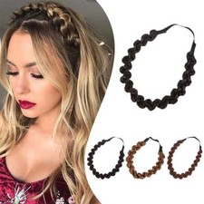 Womens thick Plait Braided Bohemian Braid Wig head hair band headband Gifts