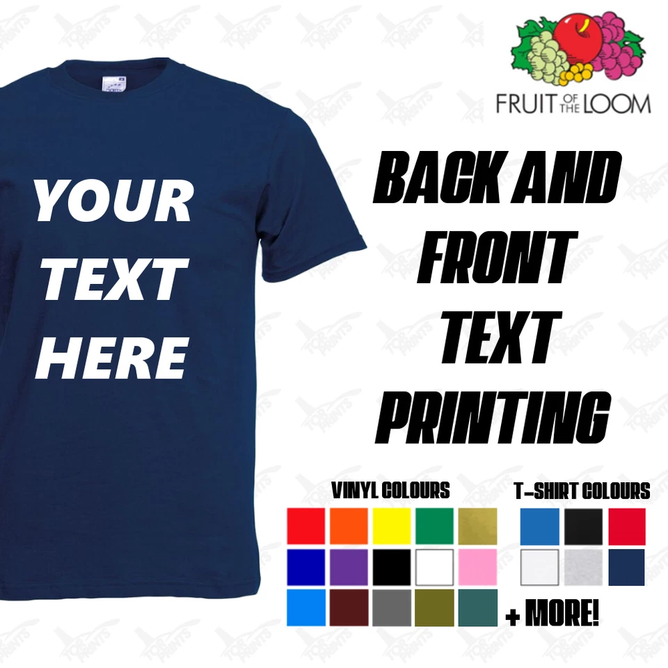 Personalised / Custom T-Shirt with Your Text Printed TShirt Unisex Vinyl - Image 1 of 4