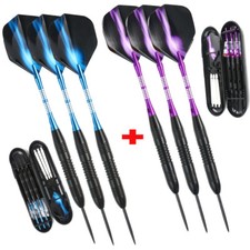 6pcs Steel Tip Darts Barrel Aluminum Shafts Professional Needle Point Dart Set
