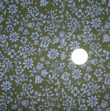 1/2 yd Blue Green floral Cotton Fabric