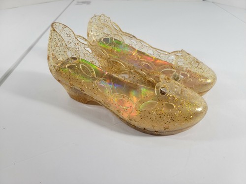 Gold Shoes Jelly Heels Belle Dress 