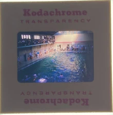 Vintage Photo Film Slide Indoor Swimming Pool unknwon date or location