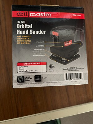 Drill Master Orbital Hand Sander 120 volt Model 61509 NEW