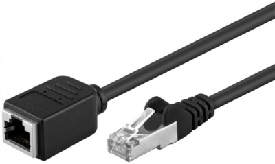 CAT 5e Verlängerungskabel, F/UTP, schwarz, 3 m