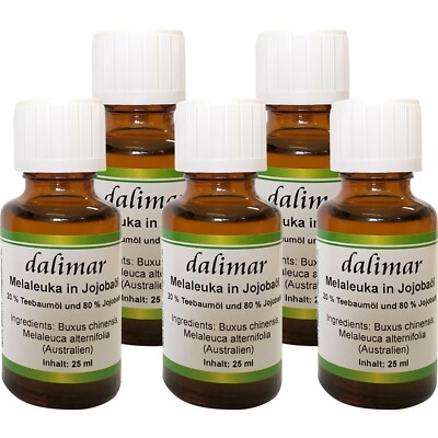 Dalimar Melaleuka in Jojobaöl - Melaleuca alternifolia Teebaumöl 5 x 25 ml