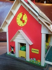 RARE! "ECOLE - AVEC 4 PERSONNAGES" VINTAGE Fisher Price Années 70