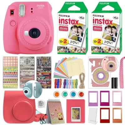 FujiFilm Instax Mini SE Instant Camera Pink Bundle Gift Set, NEW!